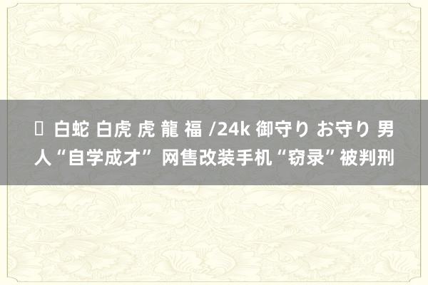 ✨白蛇 白虎 虎 龍 福 /24k 御守り お守り 男人“自学成才” 网售改装手机“窃录”被判刑