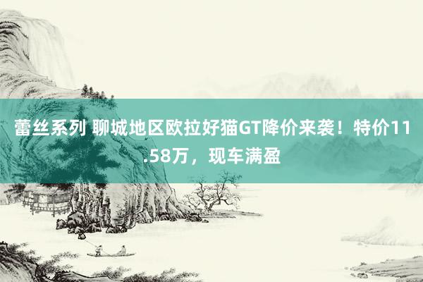 蕾丝系列 聊城地区欧拉好猫GT降价来袭！特价11.58万，现车满盈